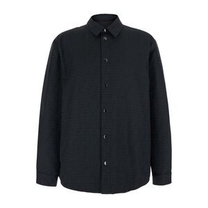 Fendi Men Black Jacket With Ff Motif All-Over Tone On Tone In Tech Fabric Men